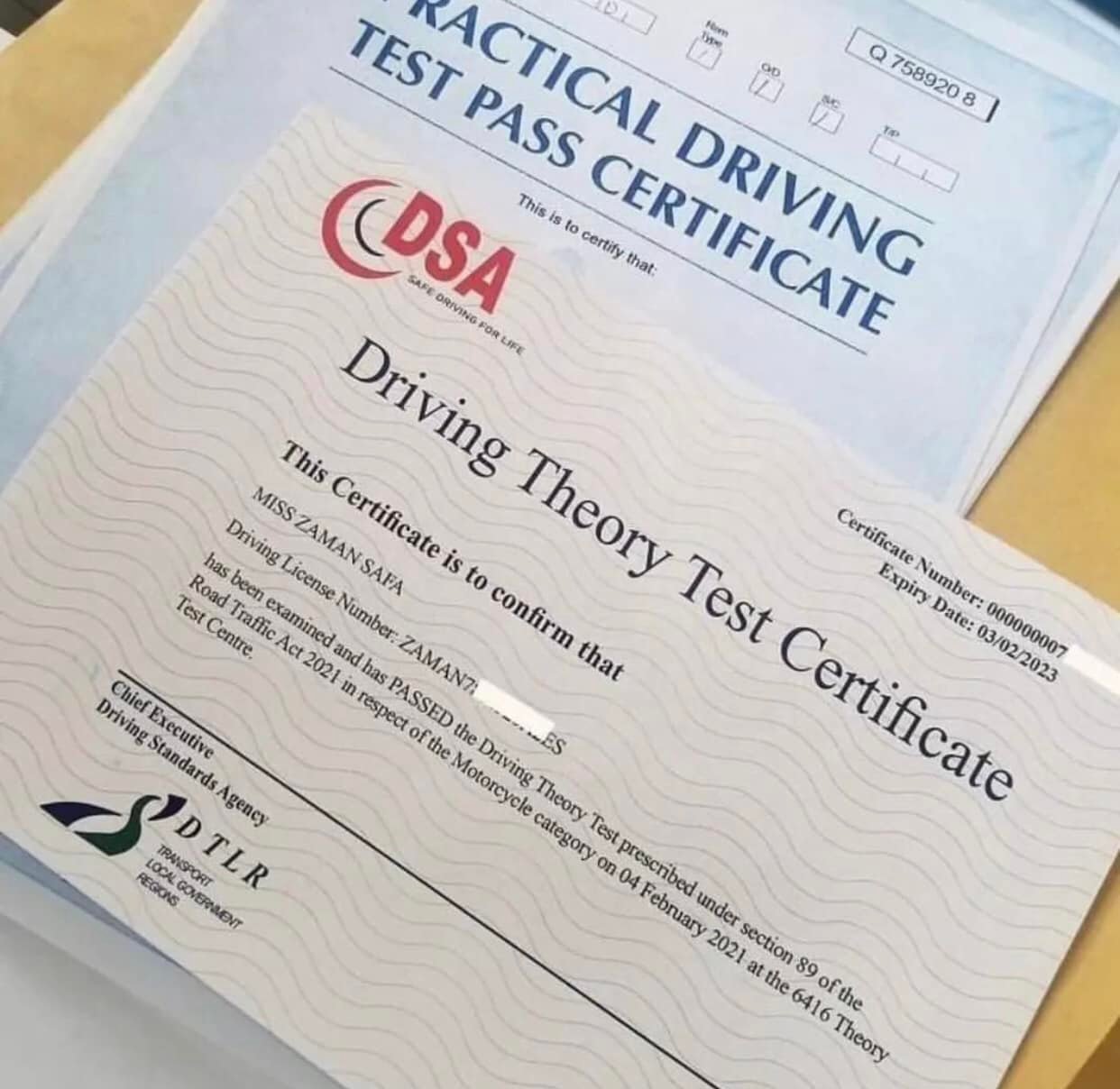 Buy UK DVSA Driving Theory Pass Certificate Online
